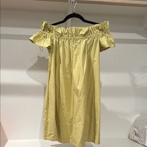 Free People Yellow Off-Shoulder Puff Sleeve Midi Dress